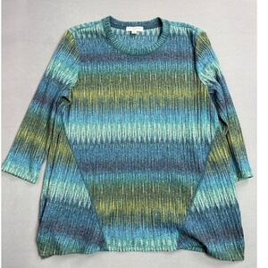 Studio JPR Tunic Top Abstract Print‎ 3/4 Sleeve Lightweight Size L